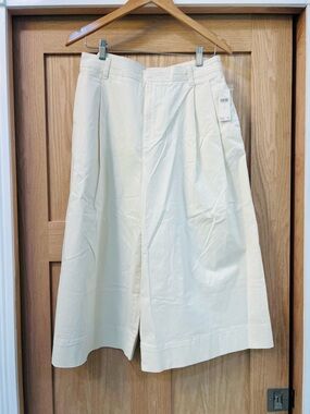 Anthropologie Cream Wide-Leg palazzo culotte Cropped Pants size 6